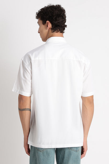 Breathable Cotton Linen Shirt White