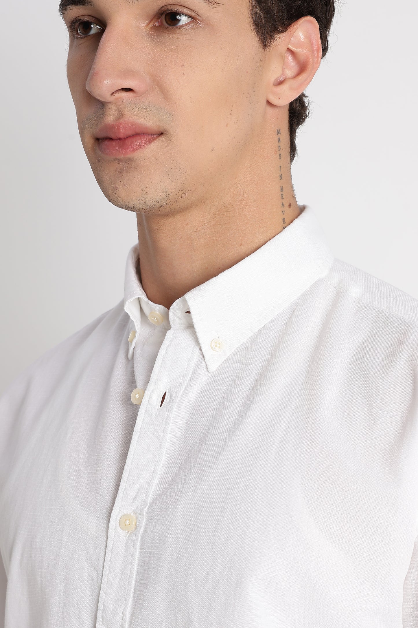 Breathable Cotton Linen Shirt White