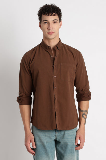 Everyday Essential Solid Shirt Dk Brown