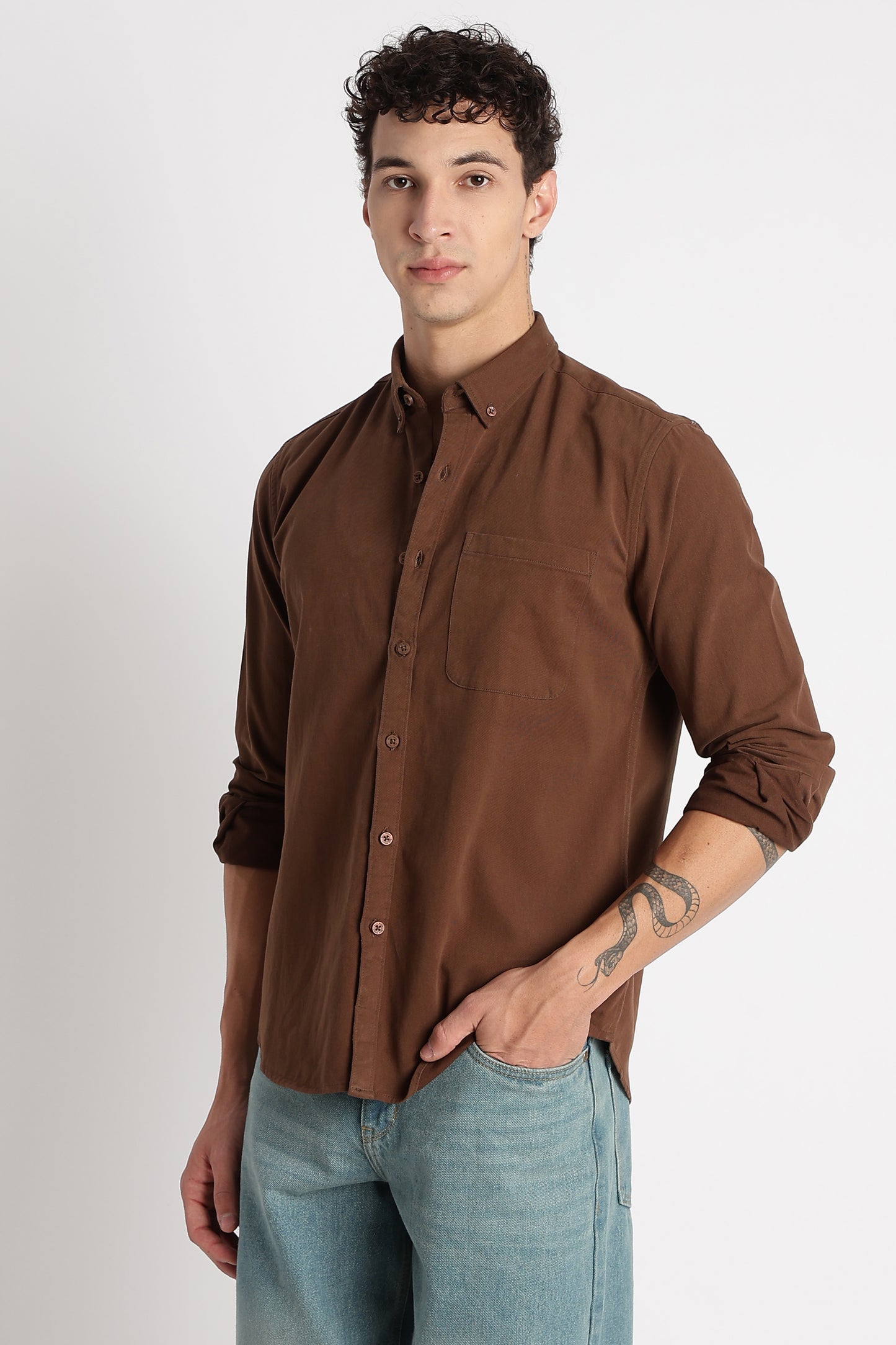 Everyday Essential Solid Shirt Dk Brown