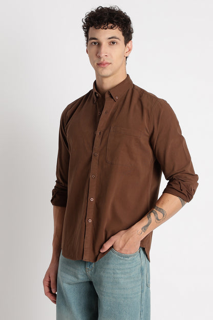 Everyday Essential Solid Shirt Dk Brown