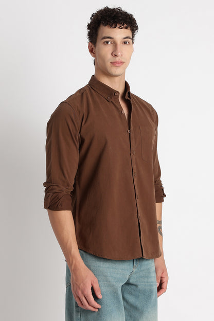 Everyday Essential Solid Shirt Dk Brown