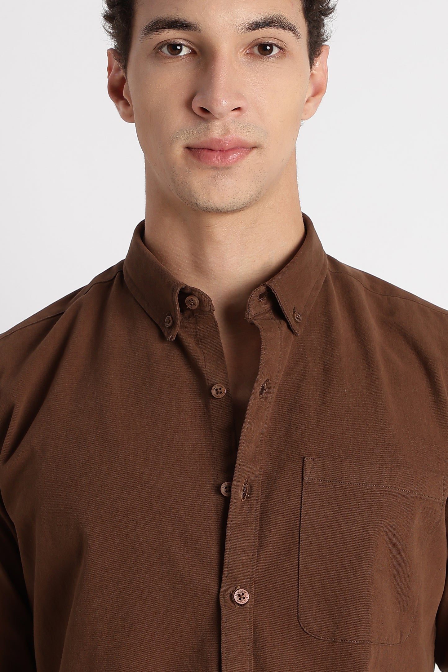 Everyday Essential Solid Shirt Dk Brown