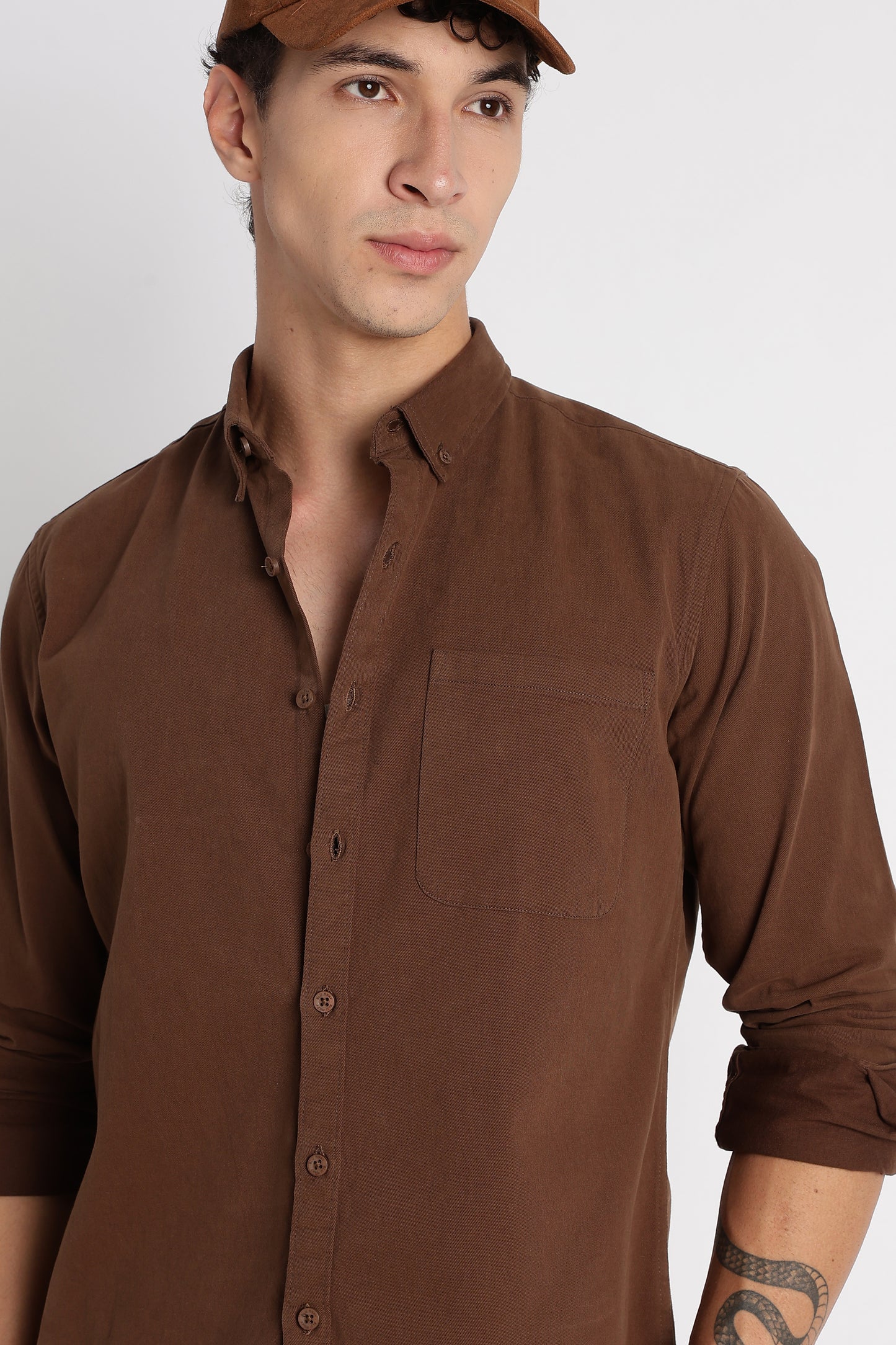 Everyday Essential Solid Shirt Dk Brown