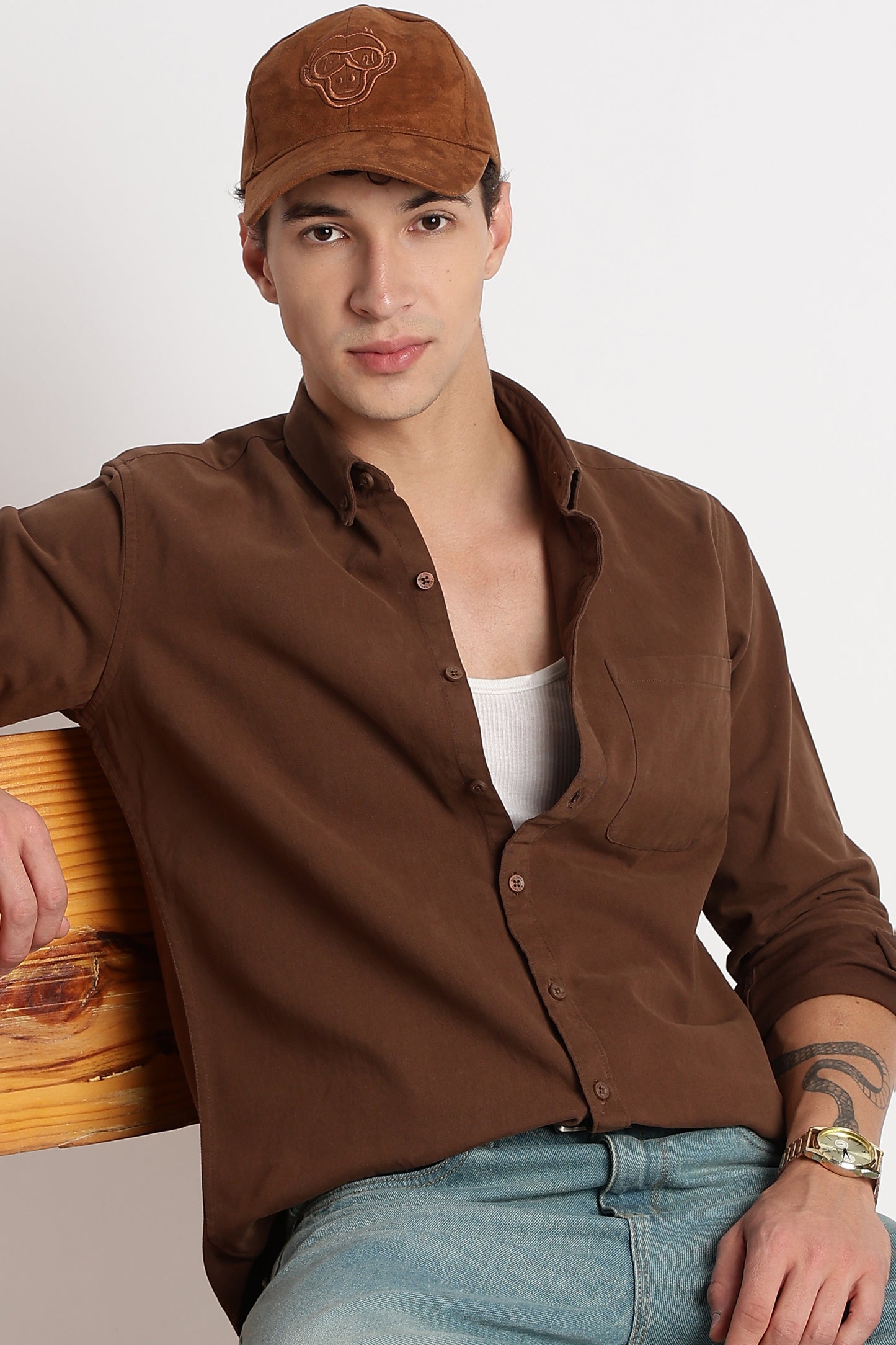 Everyday Essential Solid Shirt Dk Brown
