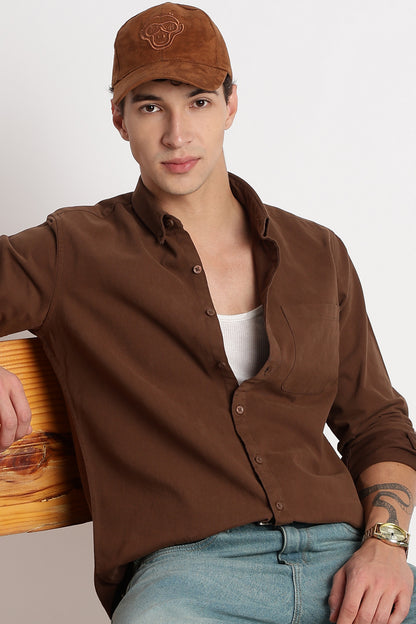 Everyday Essential Solid Shirt Dk Brown