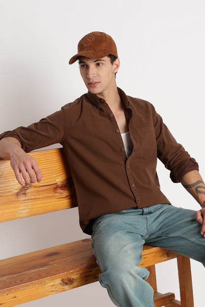 Everyday Essential Solid Shirt Dk Brown