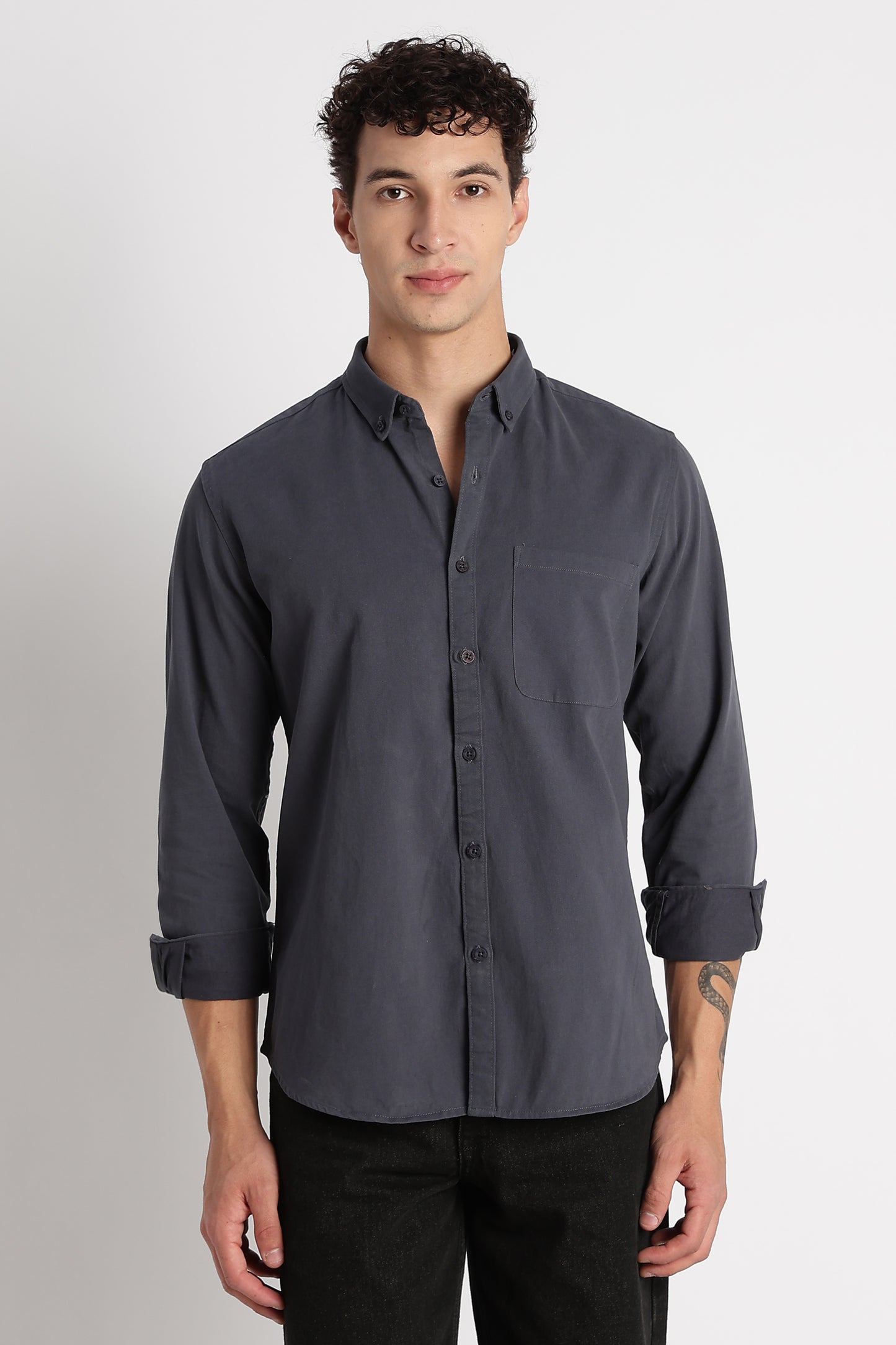Everyday Essential Solid Shirt Blue Grey