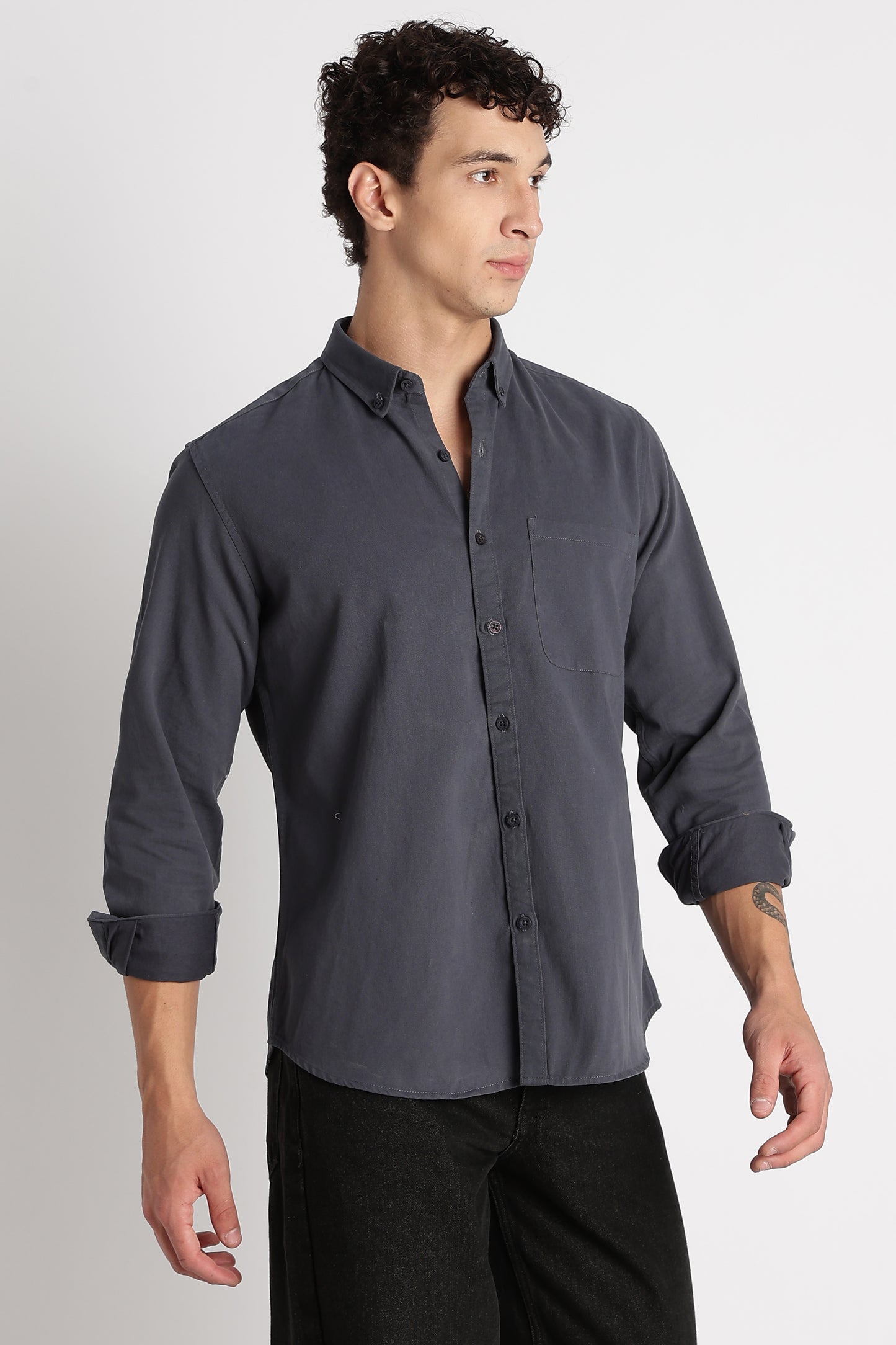 Everyday Essential Solid Shirt Blue Grey
