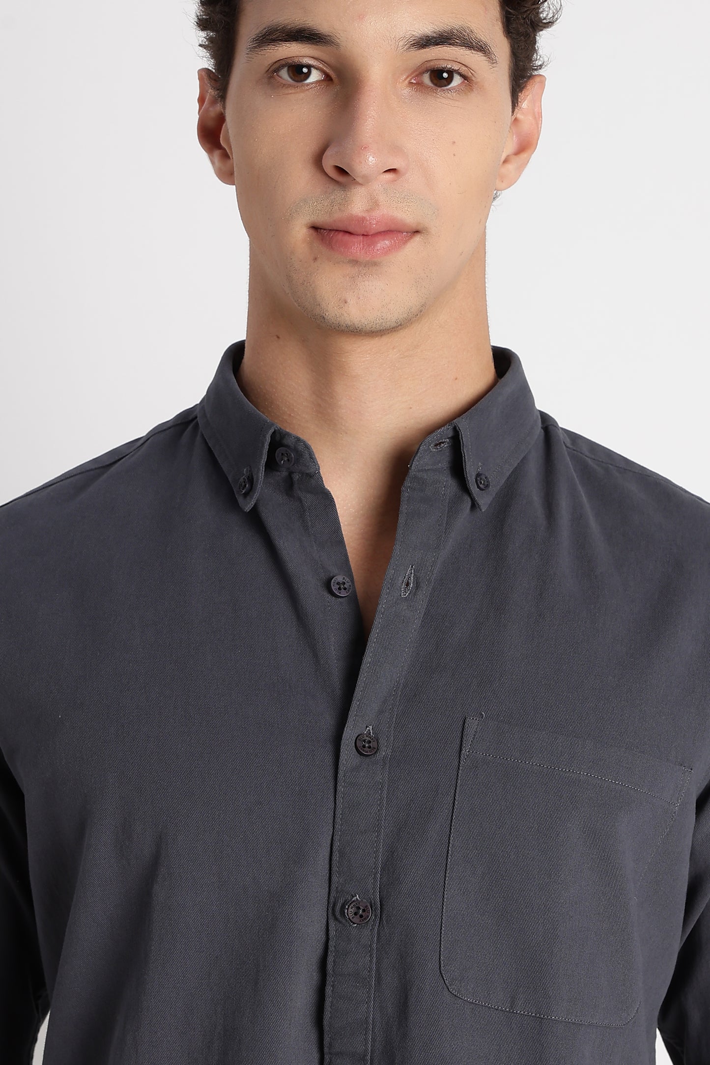 Everyday Essential Solid Shirt Blue Grey