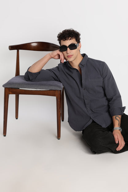 Everyday Essential Solid Shirt Blue Grey
