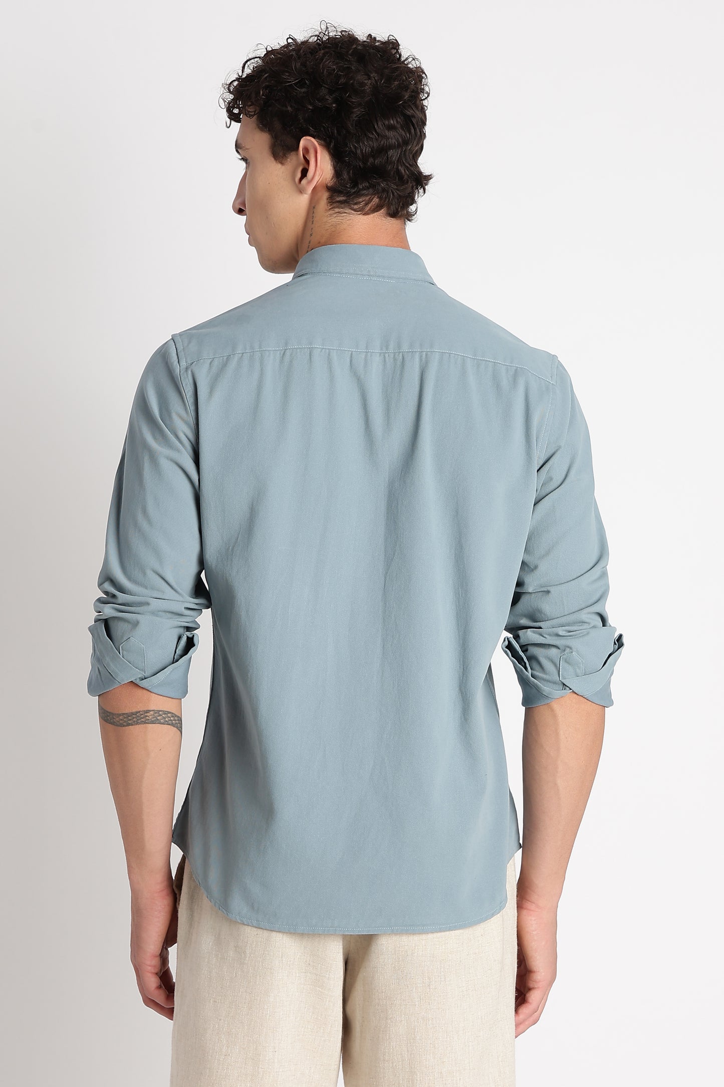 Everyday Essential Solid Shirt Teal Blue