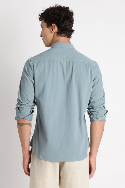 Everyday Essential Solid Shirt Teal Blue