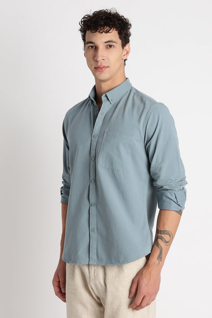 Everyday Essential Solid Shirt Teal Blue