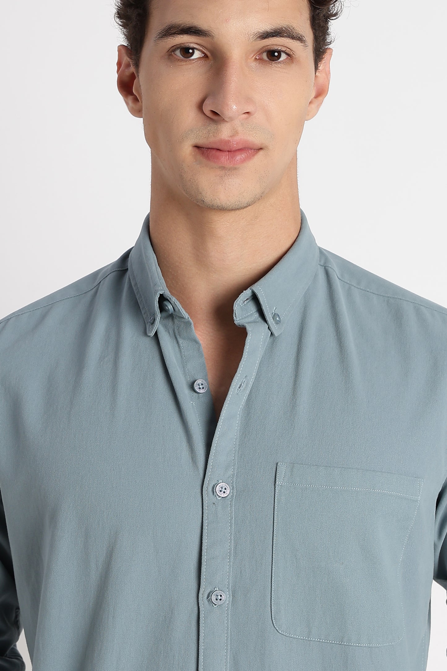 Everyday Essential Solid Shirt Teal Blue