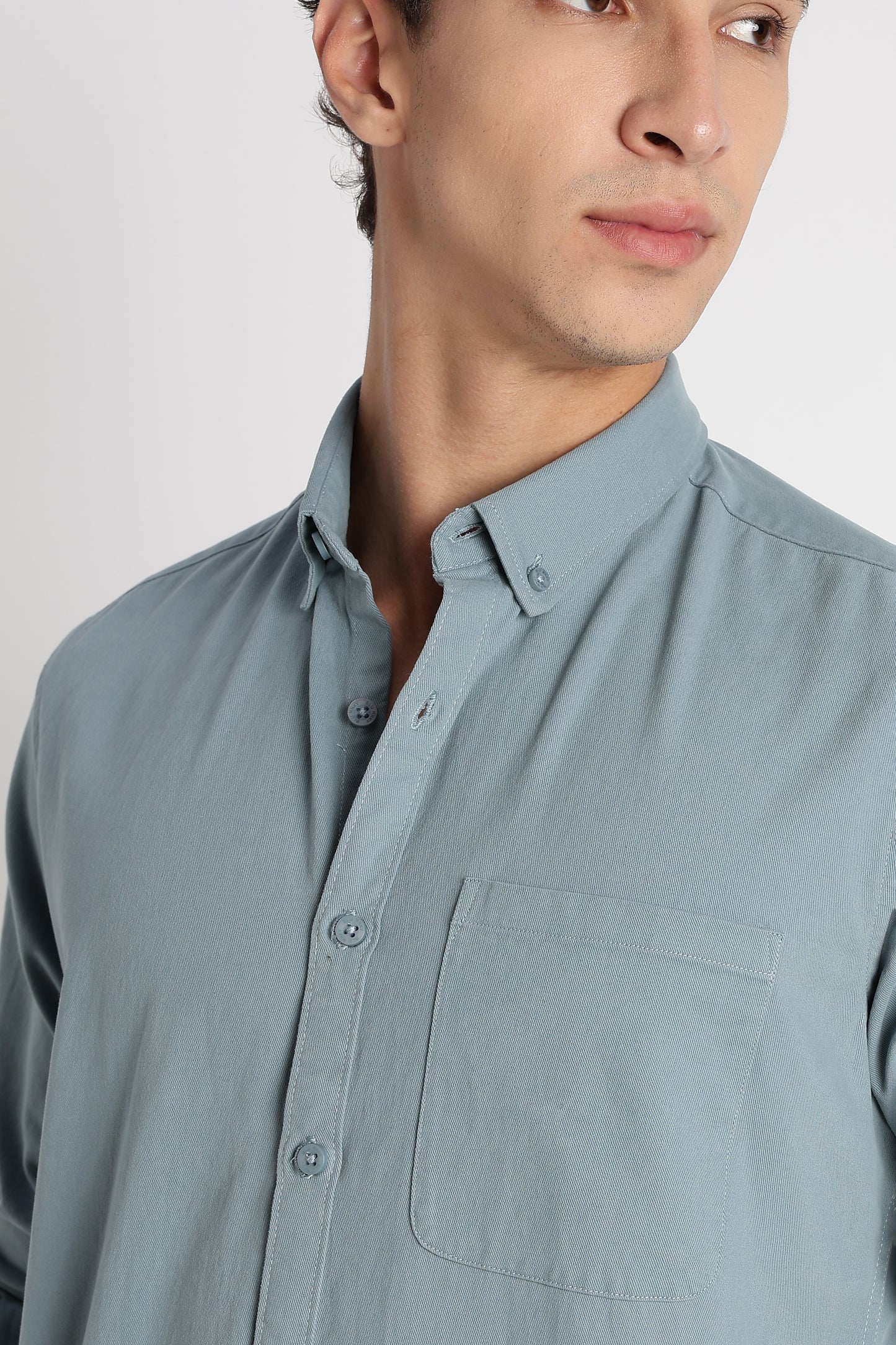 Everyday Essential Solid Shirt Teal Blue