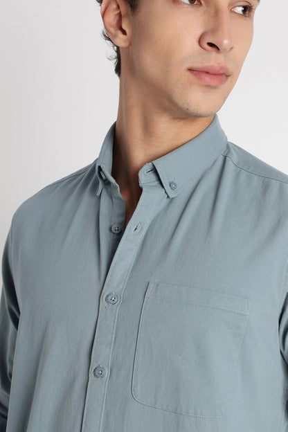 Everyday Essential Solid Shirt Teal Blue