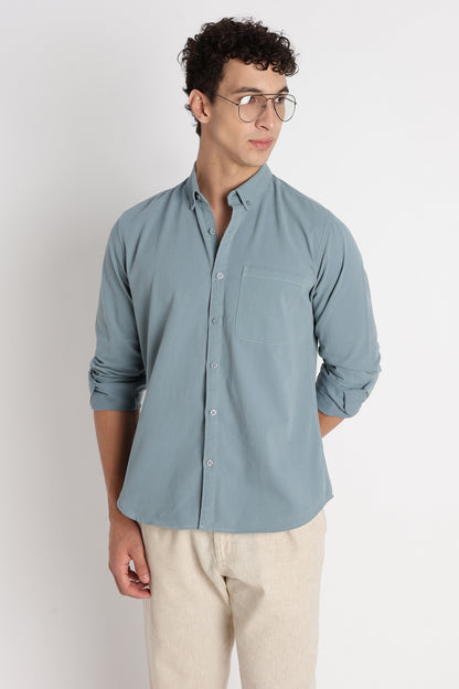 Everyday Essential Solid Shirt Teal Blue