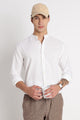 Cotton Linen Slim Fit Shirt White
