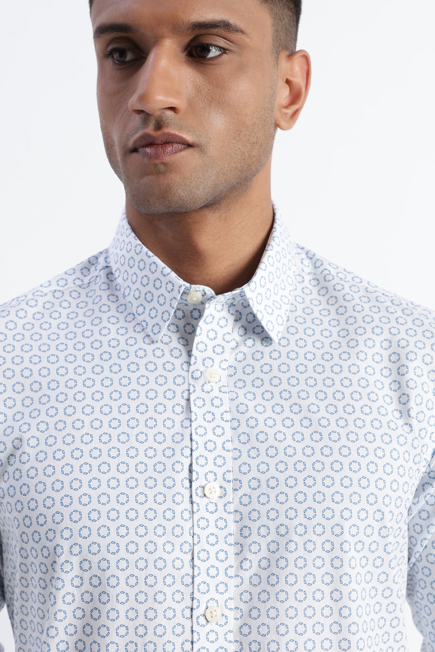 Micro-Print Shirt White
