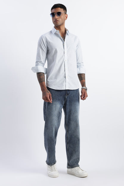 Micro-Print Shirt White