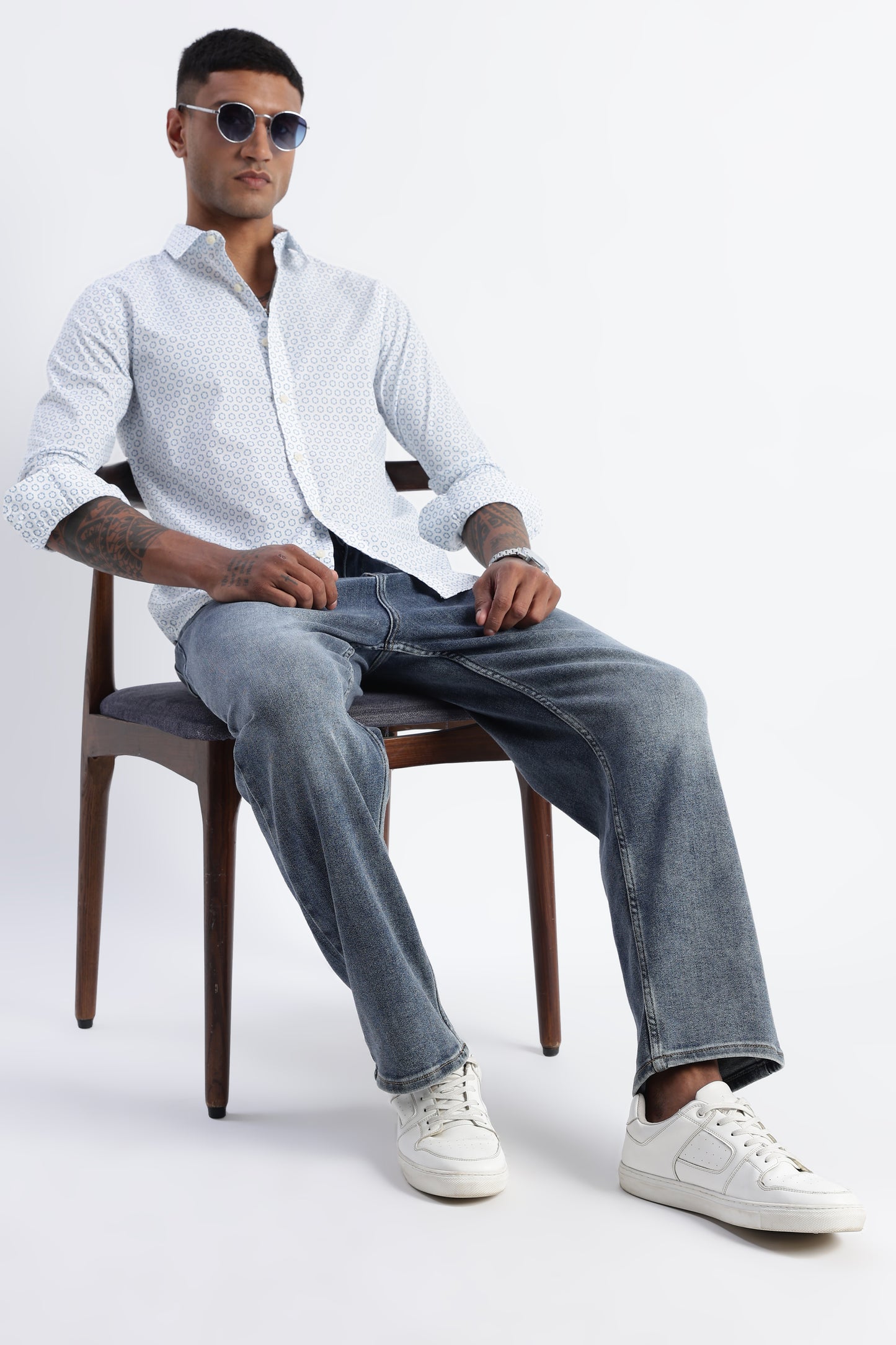 Micro-Print Shirt White