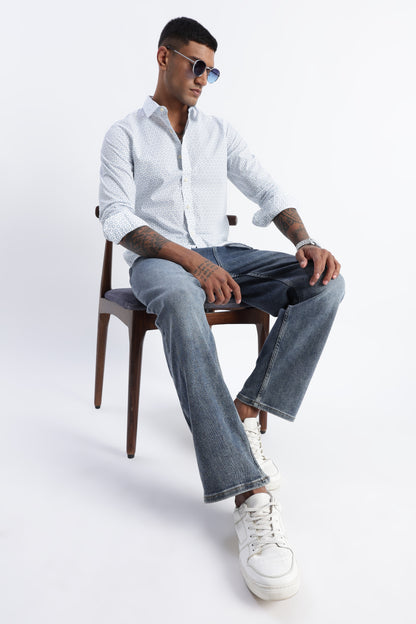 Micro-Print Shirt White