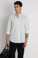 Cotton Linen Slim Fit Shirt Lt Blue