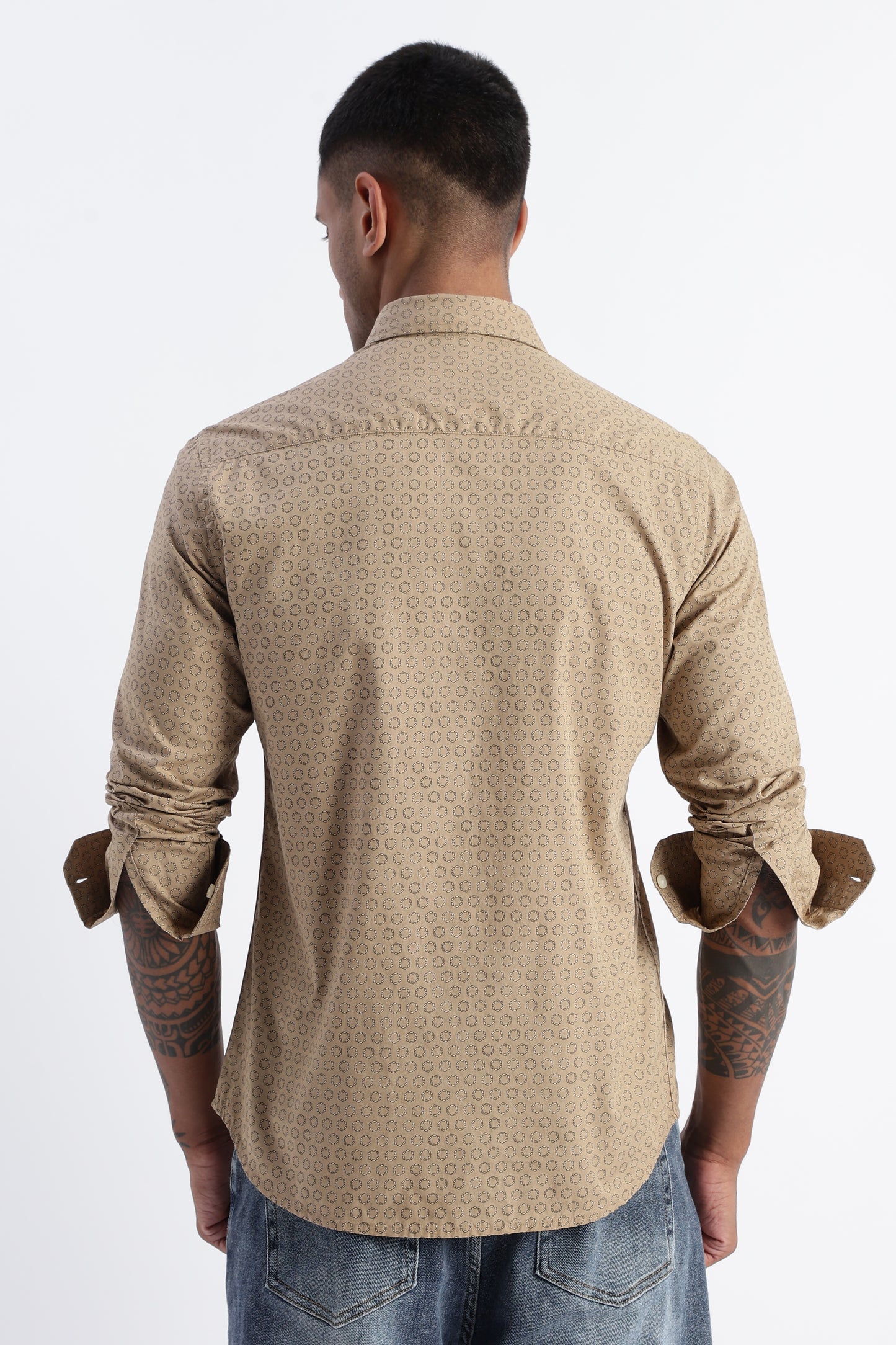 Micro-Print Shirt Khaki