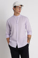 Cotton Linen Slim Fit Shirt Lavender