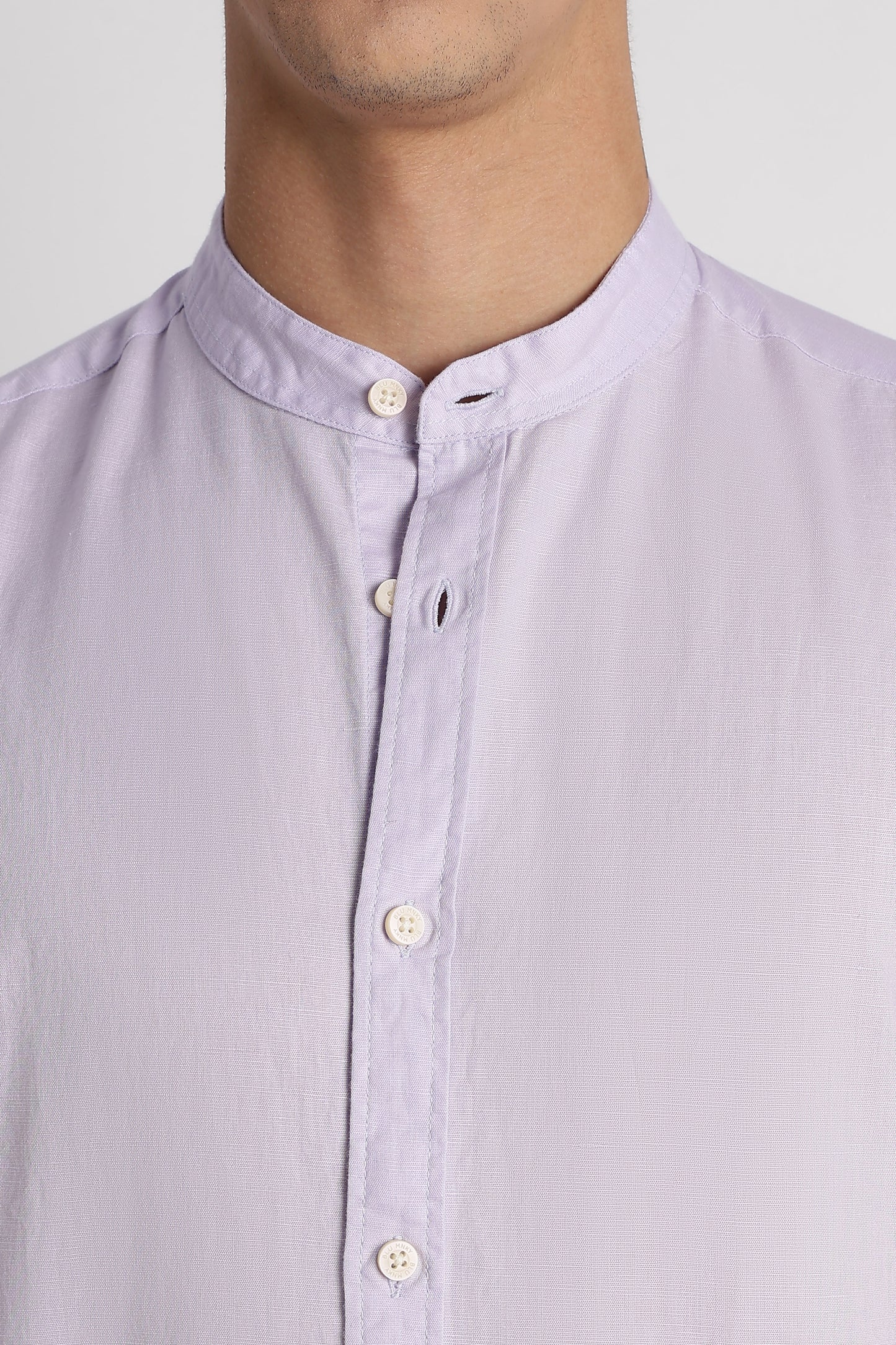 Cotton Linen Slim Fit Shirt Lavender