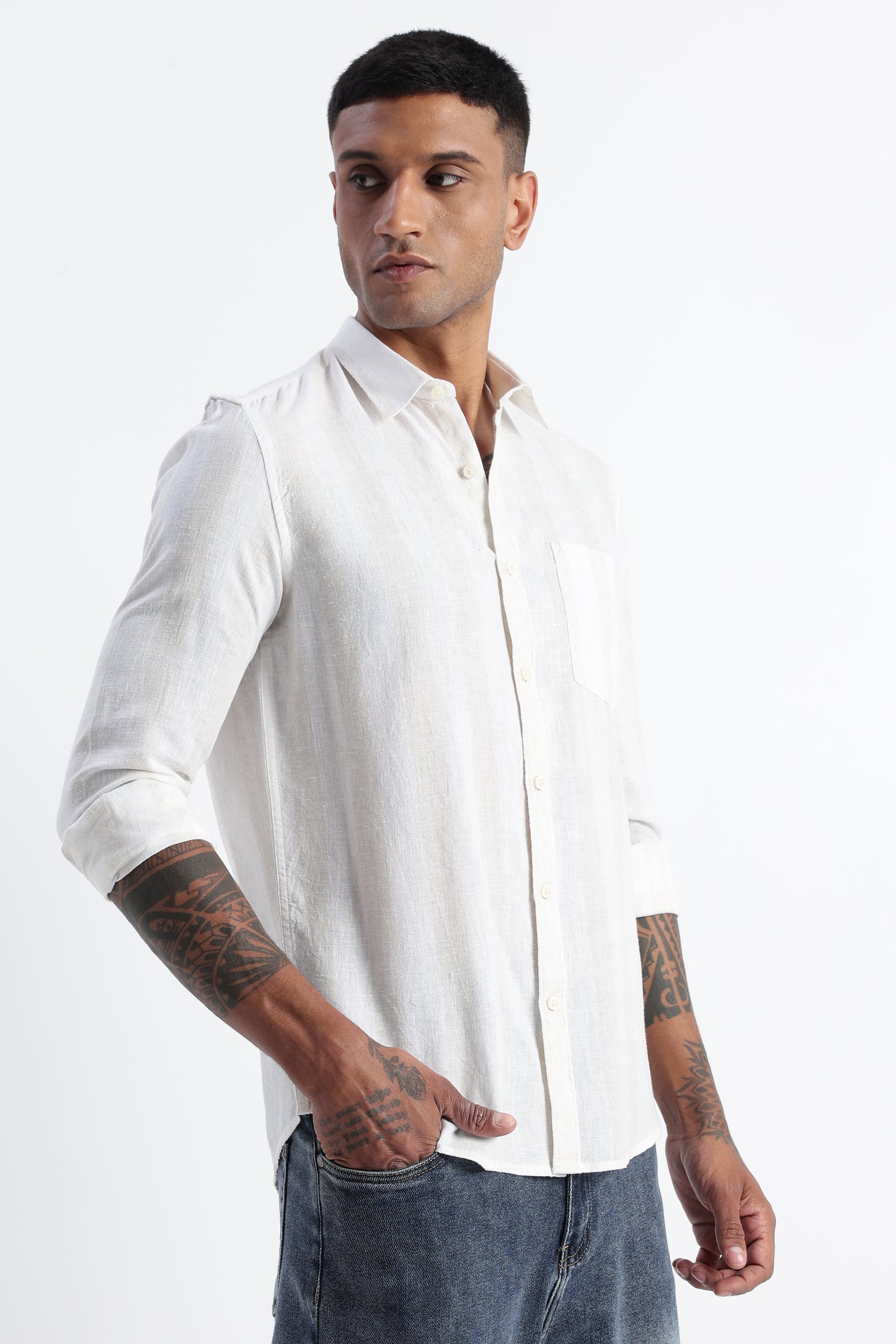 Classic Stripe Shirt Off White