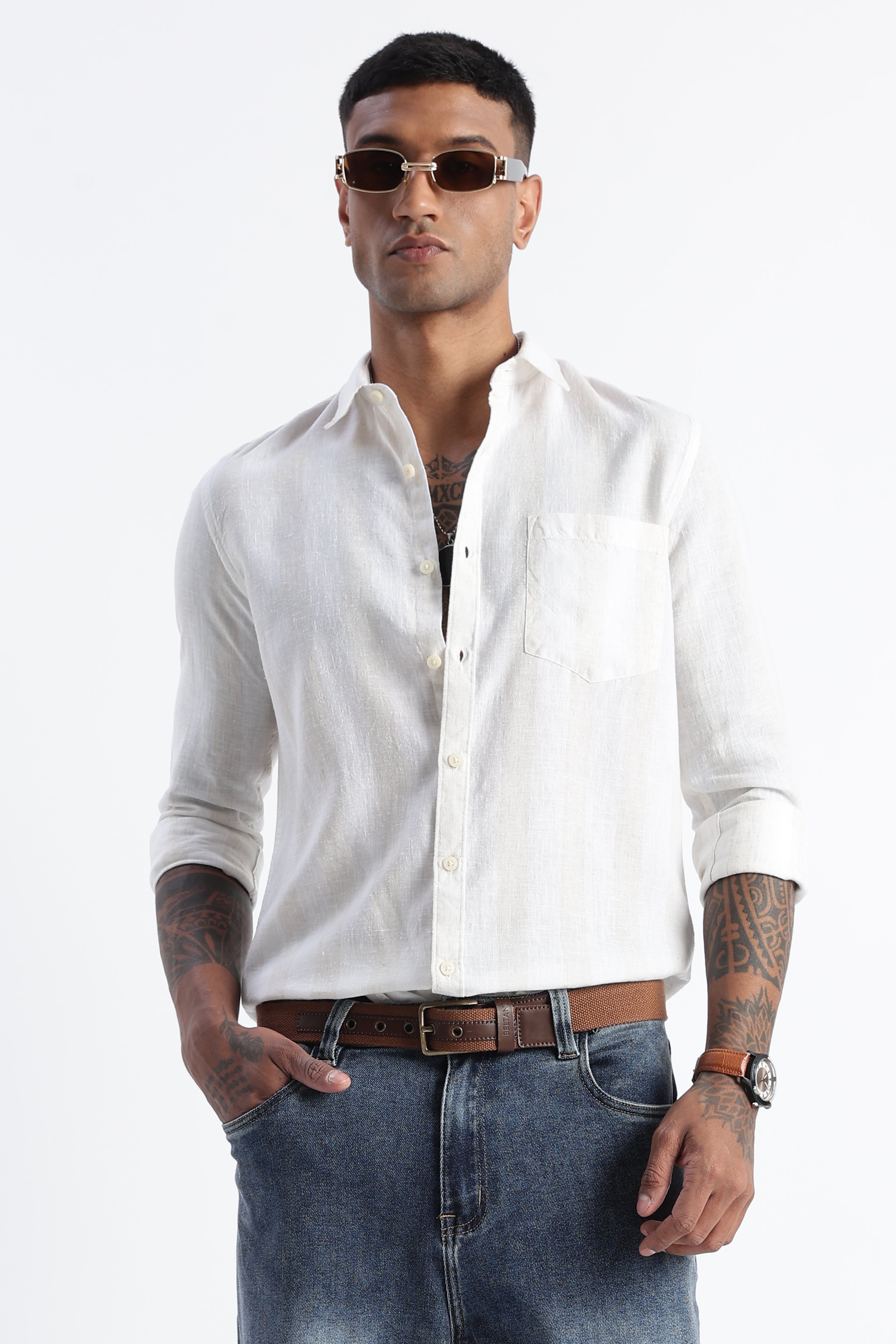 Classic Stripe Shirt Off White