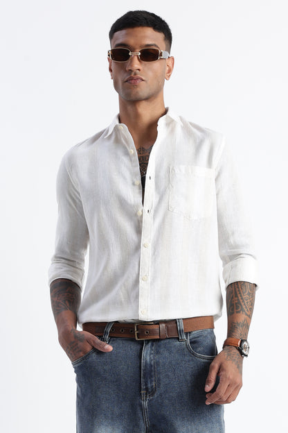 Classic Stripe Shirt Off White