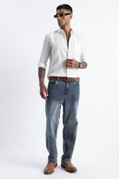 Classic Stripe Shirt Off White