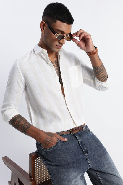 Classic Stripe Shirt Off White