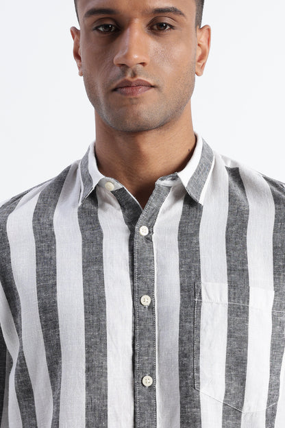 Classic Stripe Shirt Black White