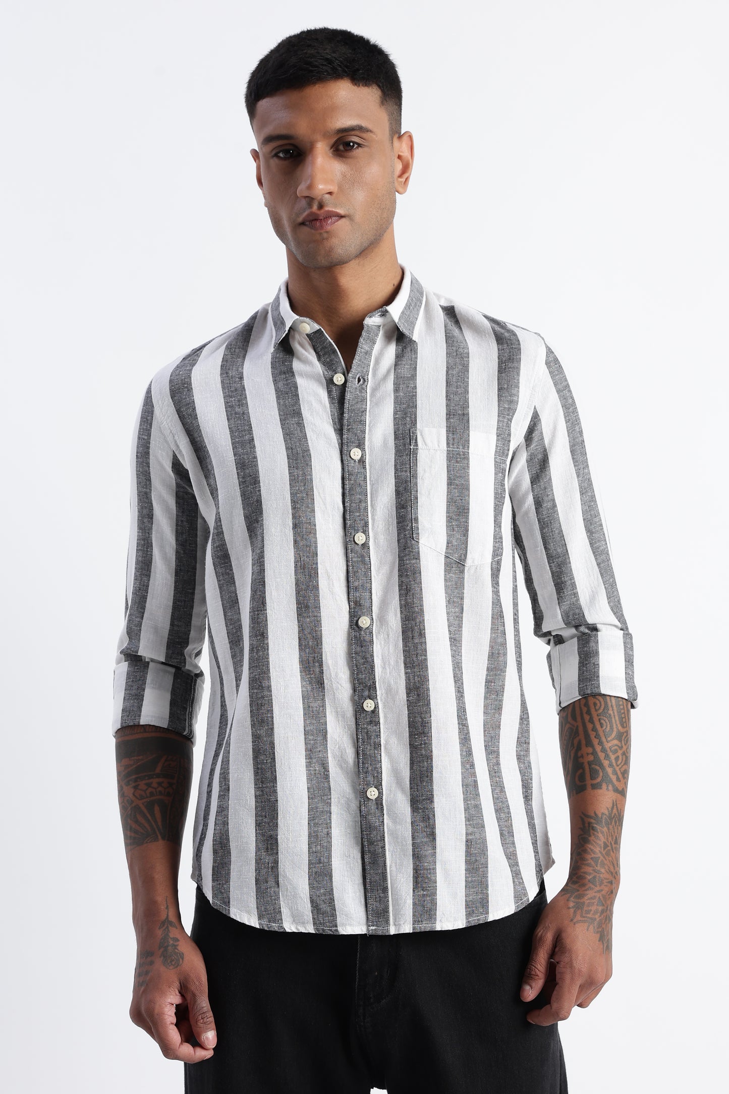 Classic Stripe Shirt Black White