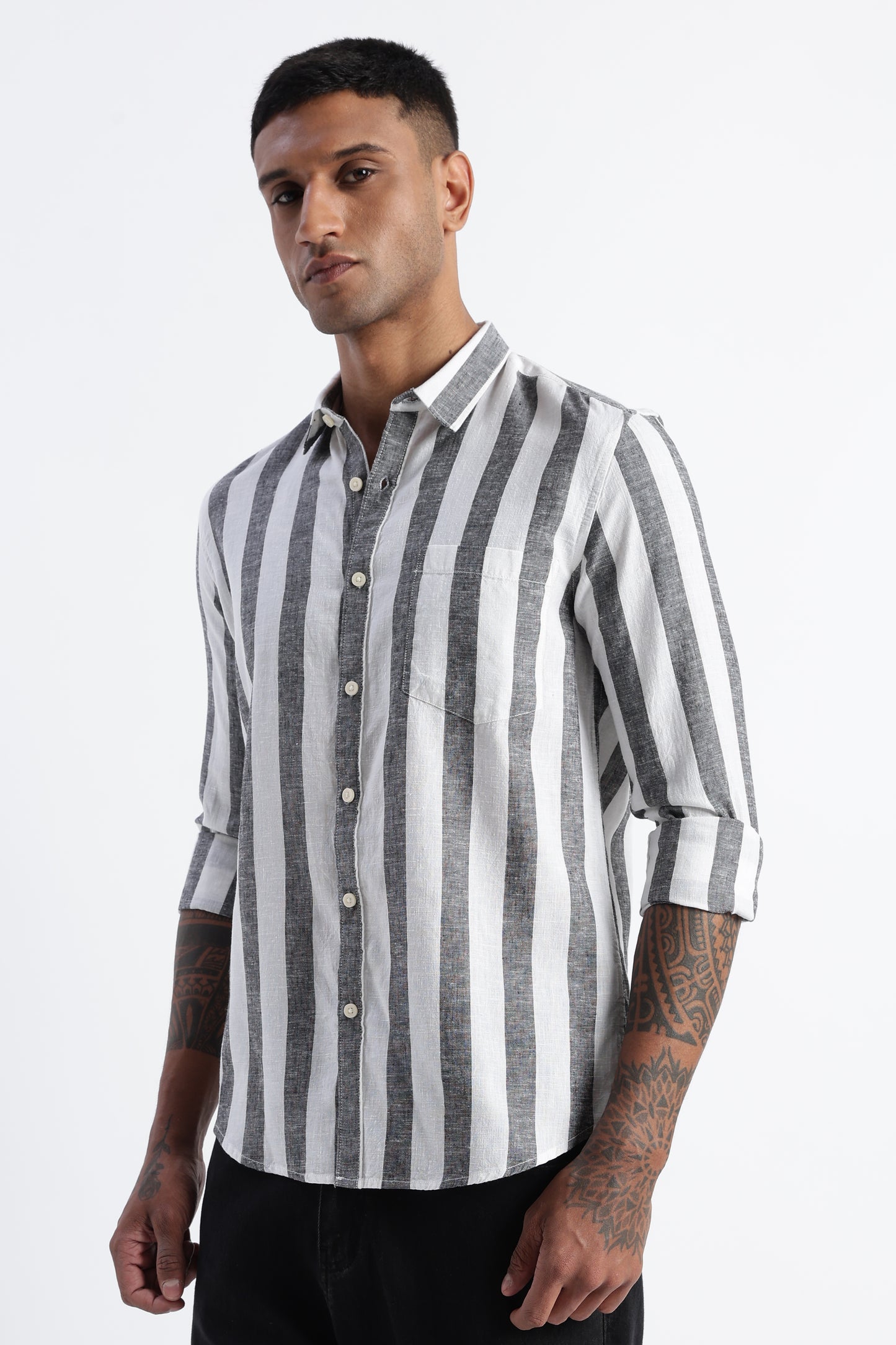 Classic Stripe Shirt Black White