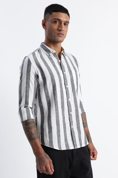 Classic Stripe Shirt Black White