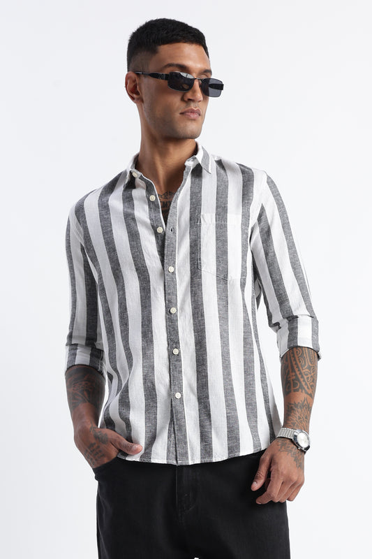 Classic Stripe Shirt Black White