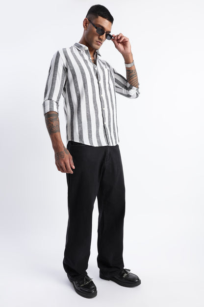 Classic Stripe Shirt Black White
