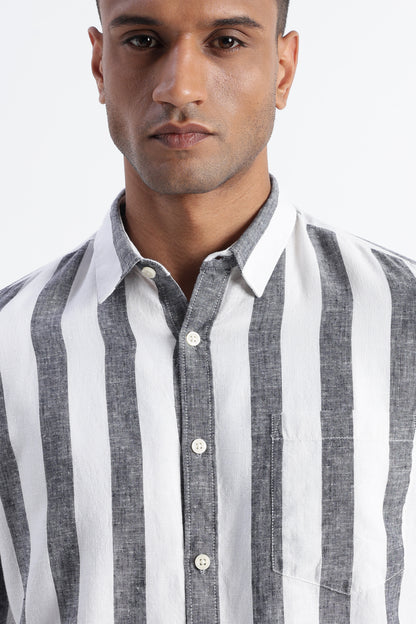 Classic Stripe Shirt Black White