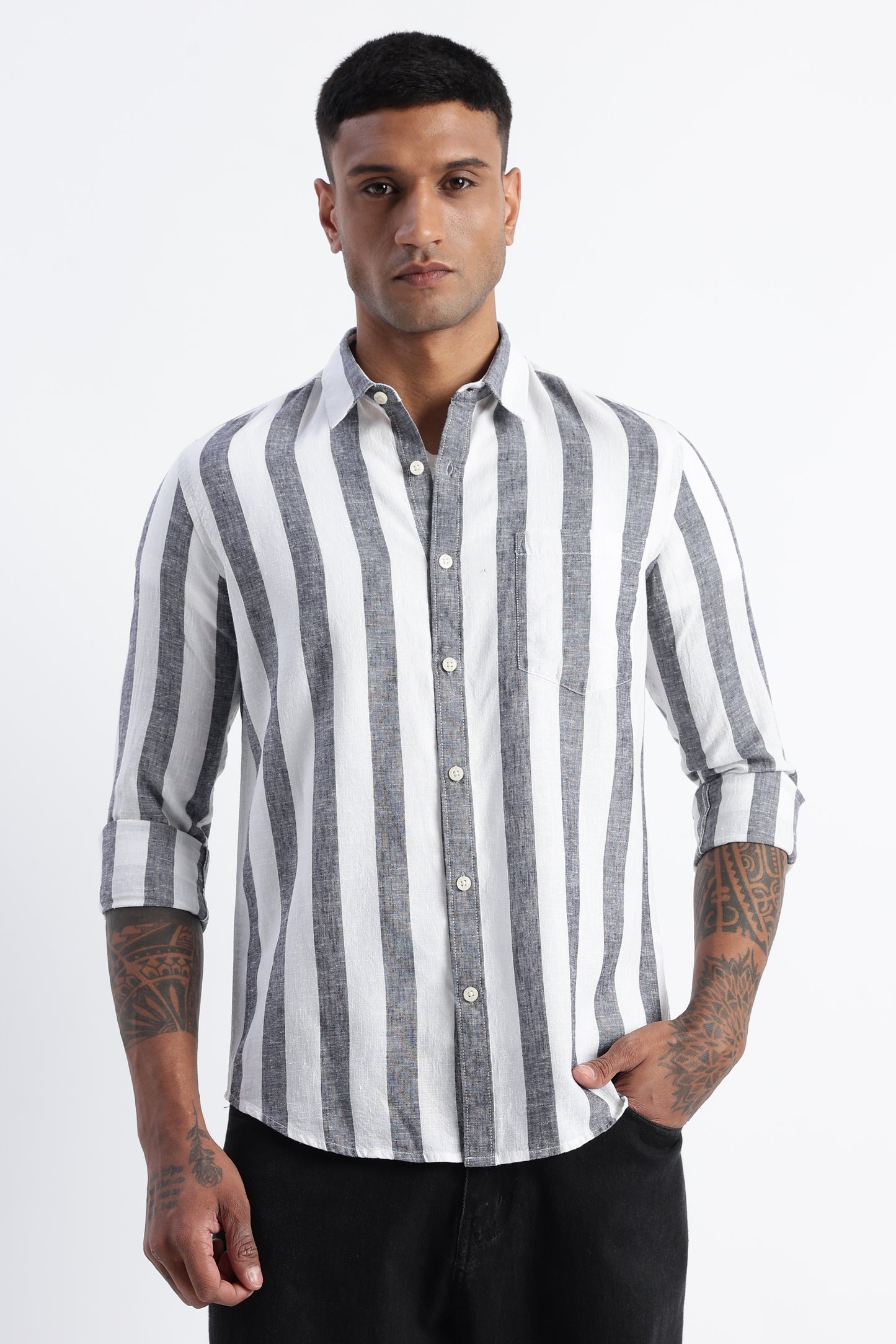 Classic Stripe Shirt Black White