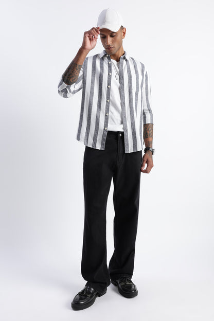 Classic Stripe Shirt Black White