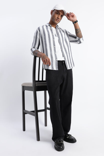 Classic Stripe Shirt Black White