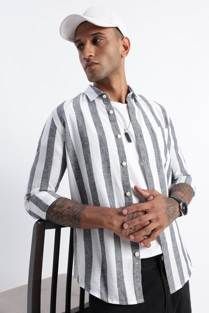 Classic Stripe Shirt Black White