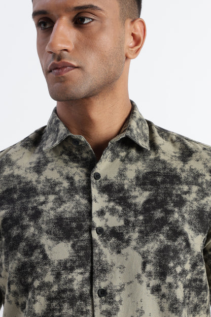 Cloud Print Shirt Lt Green
