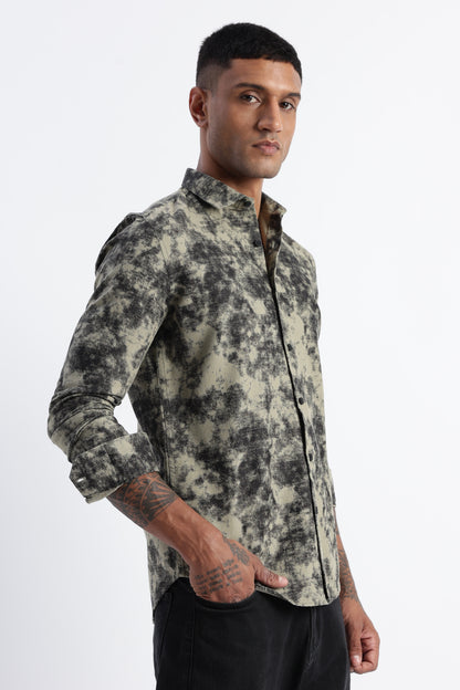 Cloud Print Shirt Lt Green