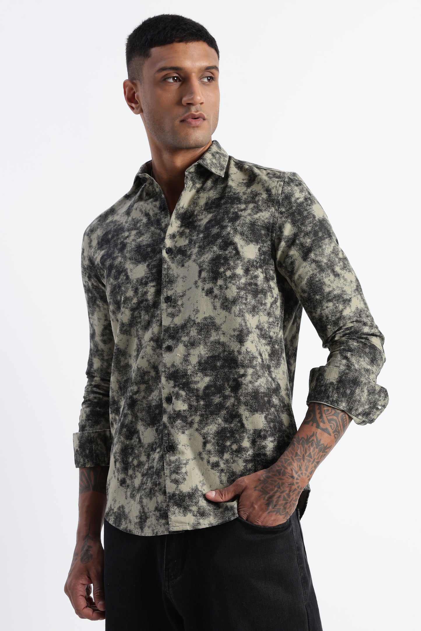 Cloud Print Shirt Lt Green